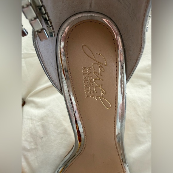 Badgley Mischka Silver Embellished Heels - Picture 5 of 7